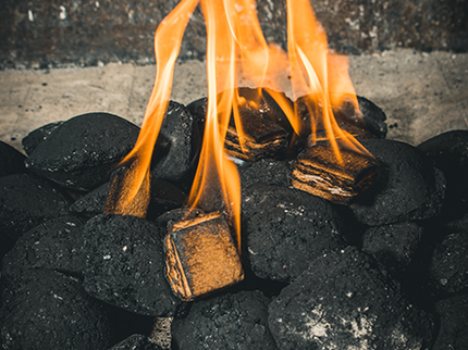The Windmill Premium South African Black Wattle Briquettes vuur