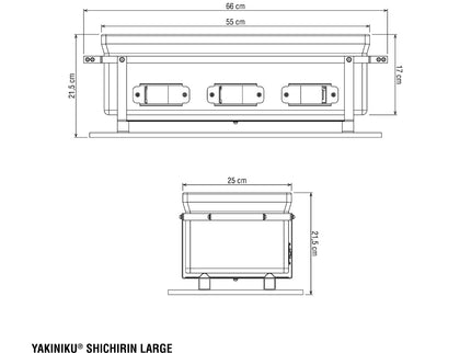 Barbecue de table Shichirin LARGE rectangle YAKINIKU