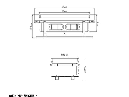 Barbecue de table Shichirin MEDIUM rectangle YAKINIKU