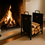 Porte bûches avec support noir Esschert Design