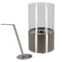 Cheminée de table bioéthanol ronde acier inoxydable Esschert Design