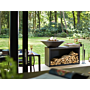 Brasero plancha Island noir 100 bois de teck OFYR
