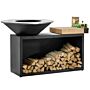 Brasero plancha Island noir 100 bois de teck OFYR