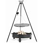 CookKing Trépied 180 cm avec Grill Acier inox. + Poulie