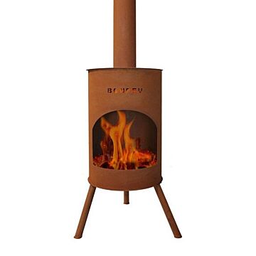 BonFeu BonTon 60 cheminée de jardin en acier Corten avec feu photo du produit
