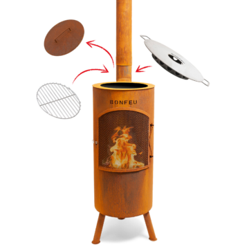 BonFeu BonTino LP Corten Chimenée Exterieur