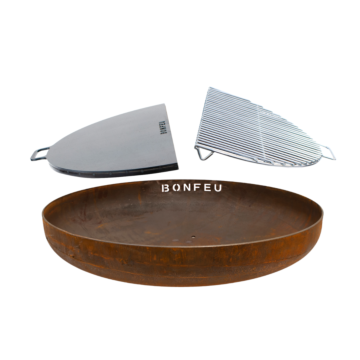 Pack promo BonFeu brasero 100 + BonPlancha 1/2 100 + BonGrill 1/2 100