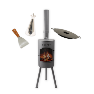 Pack promo BonFeu BonGiano SP noir + plancha + huilier + spatule