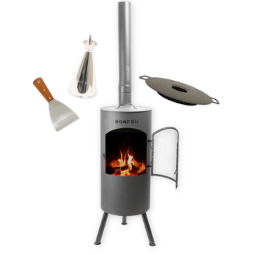 Pack promo BonFeu BonTino noir + plancha + huilier + spatule