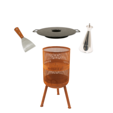 Pack promo BonFeu BonVes 45 corten + plancha + huilier + spatula