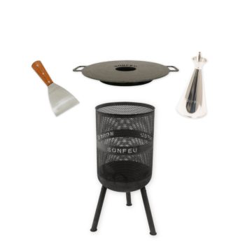 Pack promo BonFeu BonVes 45 noir + plancha + huilier + spatula
