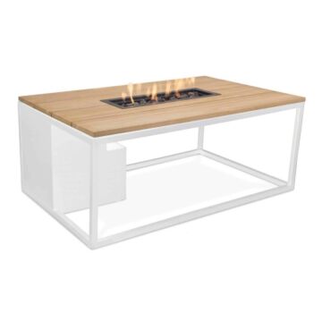 Cheminée de table Cosi Cosiloft 120 blanche/teck Cheminée de table Cosi Cosiloft 120 blanche/teck