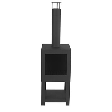 Esschert terr stove avec stockage du bois noir