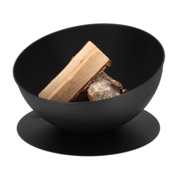 Brasero incliné noir avec bois Esschert photo du produit