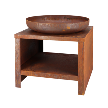 Esschert Braséro avec Range Bois 60 cm Rouille
