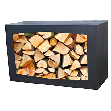 Woodbox GardenMaxX pour stocker du bois noire