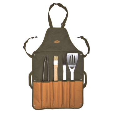 Tablier de barbecue Esschert avec jeu d'outils de 4 pièces