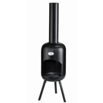 BonFeu BonBini cheminée extérieur noir produit photo avec feu
