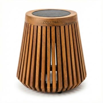 Lampadaire solaire Lon M en teck ZOLUNA