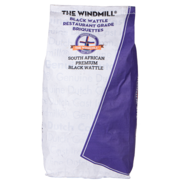 The Windmill Premium South African Black Wattle Briquettes Face avant de l'emballage