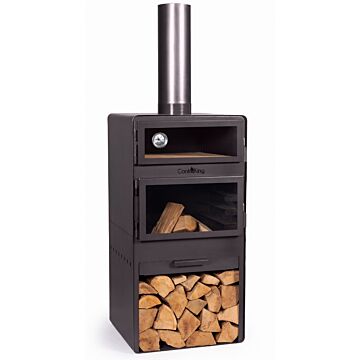 Cook king Vento cheminée de jardin avec four + portes vitrées photo du produit