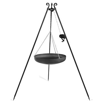 Trépied CookKing 180 cm avec Wok 60 cm + Poulie Trépied CookKing 180 cm avec Wok 60 cm + Poulie