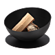 Brasero incliné noir avec bois Esschert photo du produit
