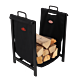 Sac à bûches de cheminée Esschert noir avec support pour bois