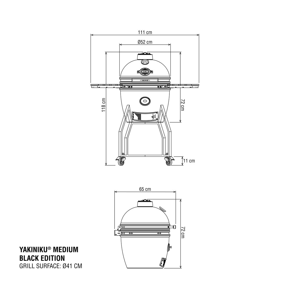Barbecue kamado MEDIUM Basic Black Edition YAKINIKU