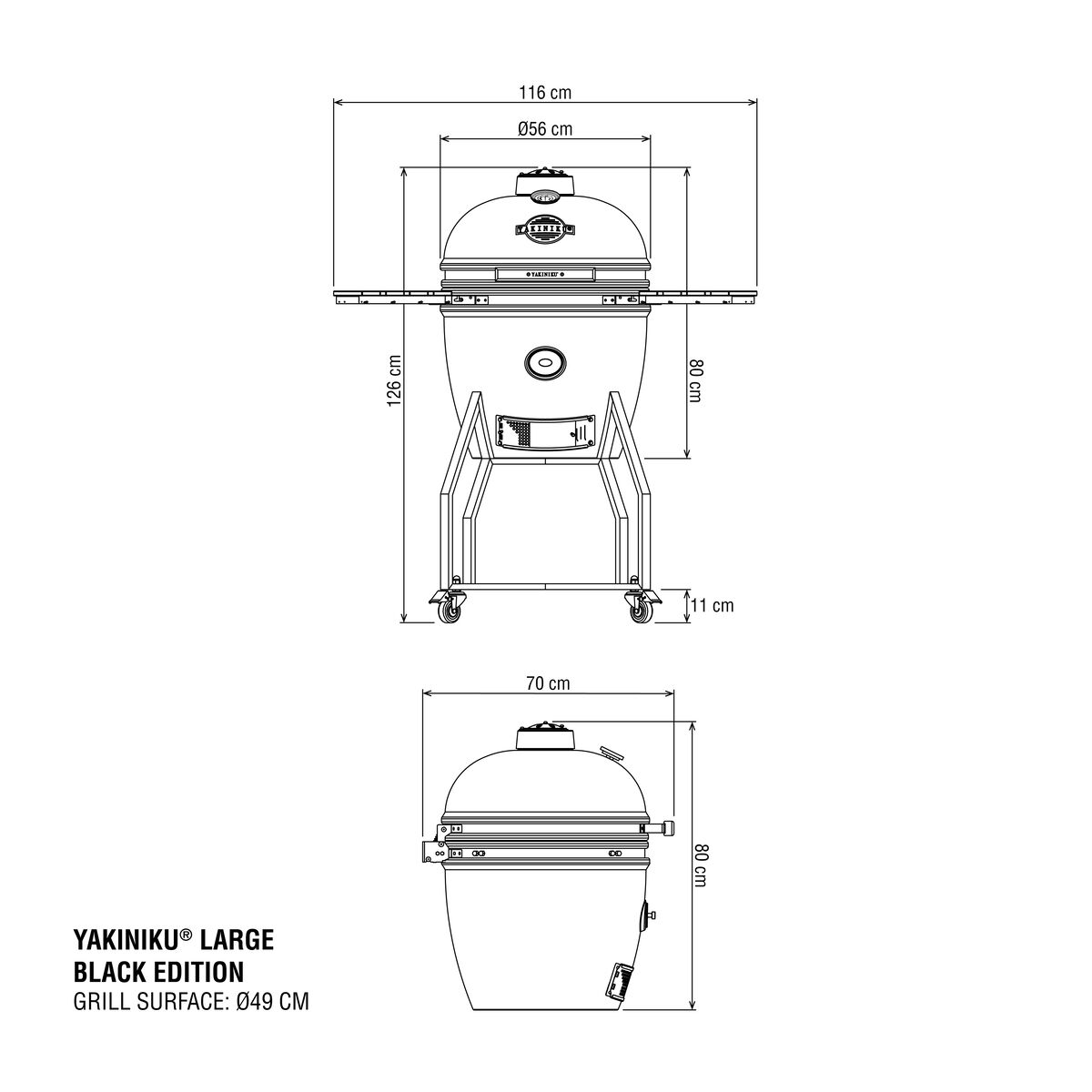 Barbecue kamado LARGE Basic Black Edition YAKINIKU