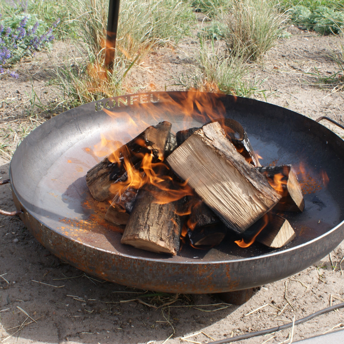 Barbecue charbon de bois Brasero Plancha QUOCO Large Corten