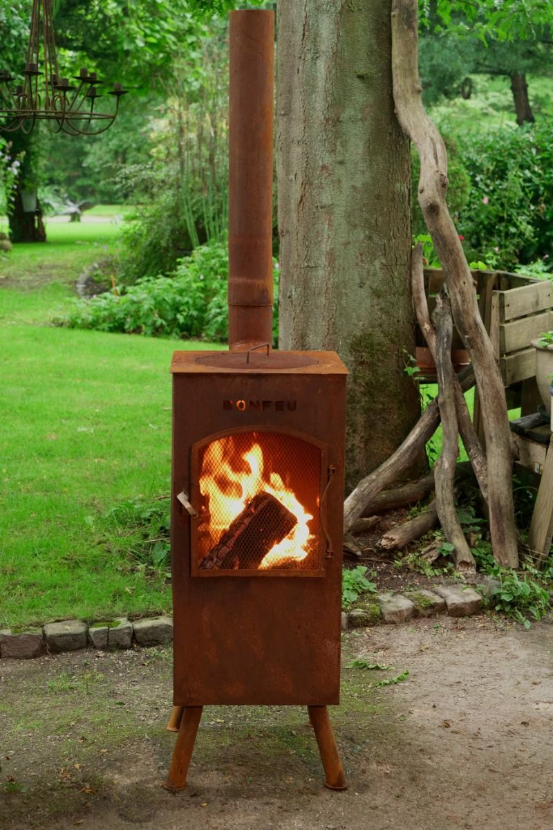 Cheminée de jardin BonFeu BonCarré QLP Rouille