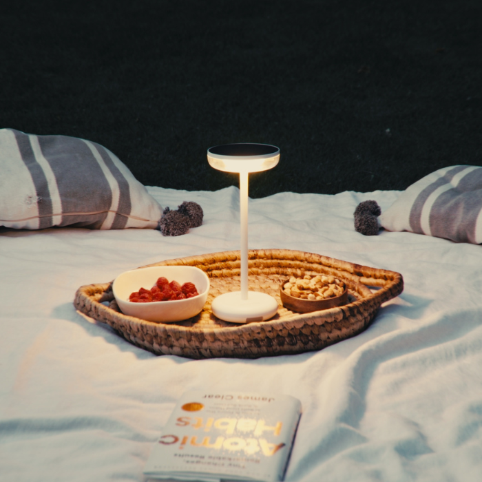 ZOLUNA Lampe Solaire de Table Bobbie Blanc