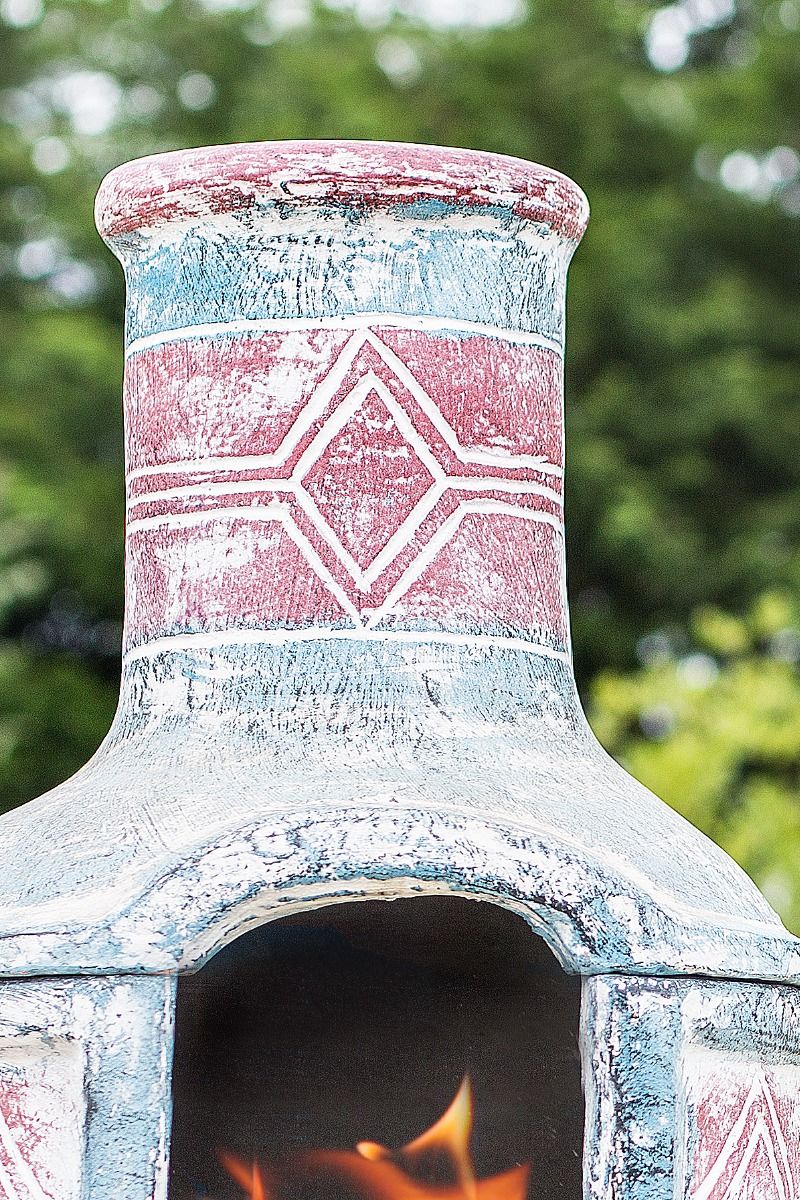 La Hacienda Cheminée de jardin mexicaine géométrique