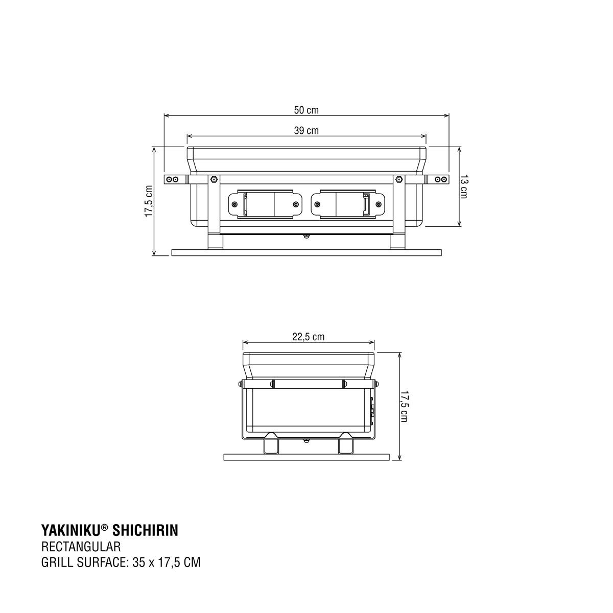 Barbecue de table Shichirin MEDIUM rectangle YAKINIKU