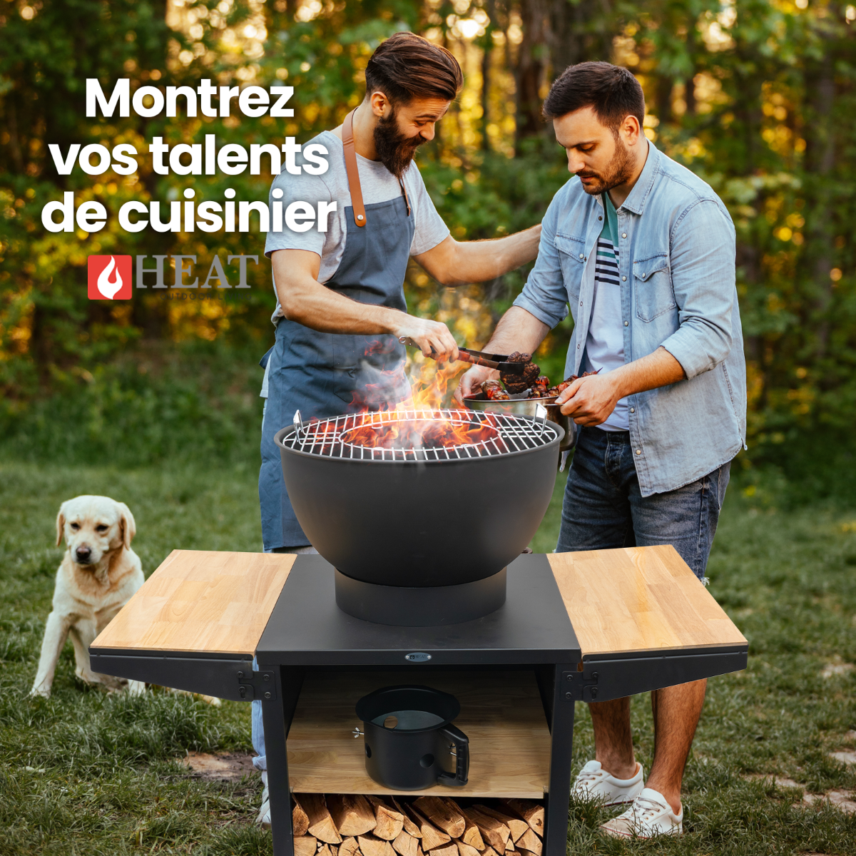 HEAT Kjok Cuisine Extérieure Ø56 cm Noir