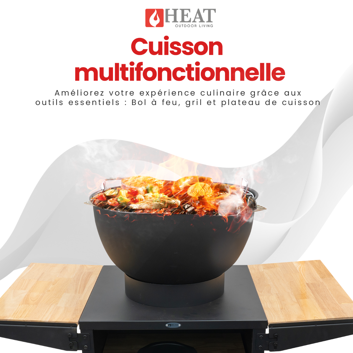 HEAT Kjok Cuisine Extérieure Ø56 cm Noir