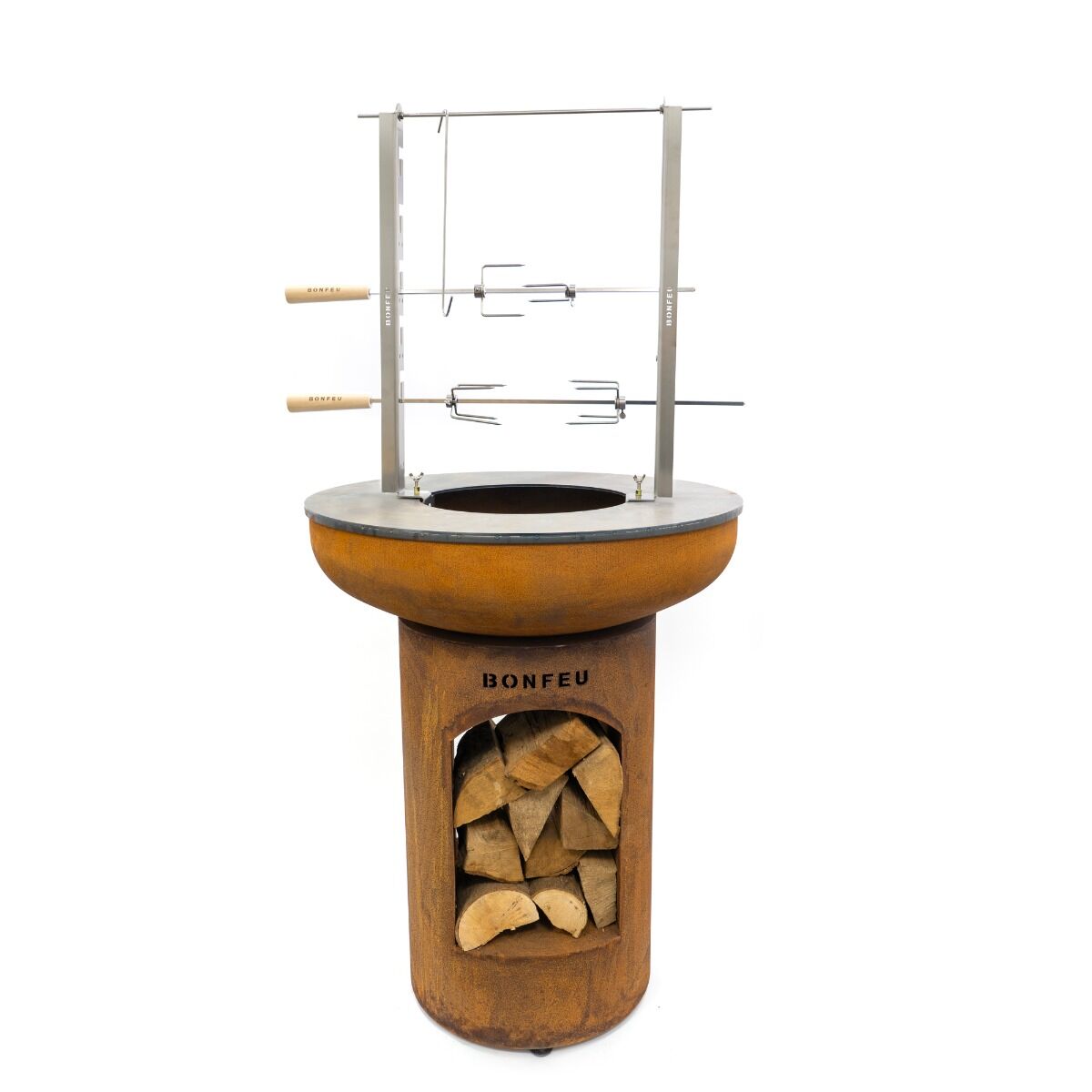 Brasero plancha BonBiza ouvert noir BonFeu