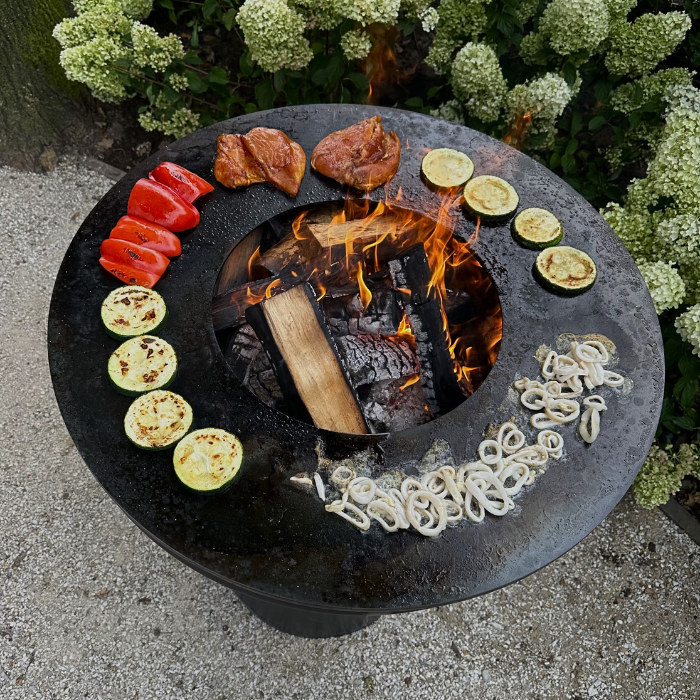 Brasero plancha BonBiza ouvert noir BonFeu