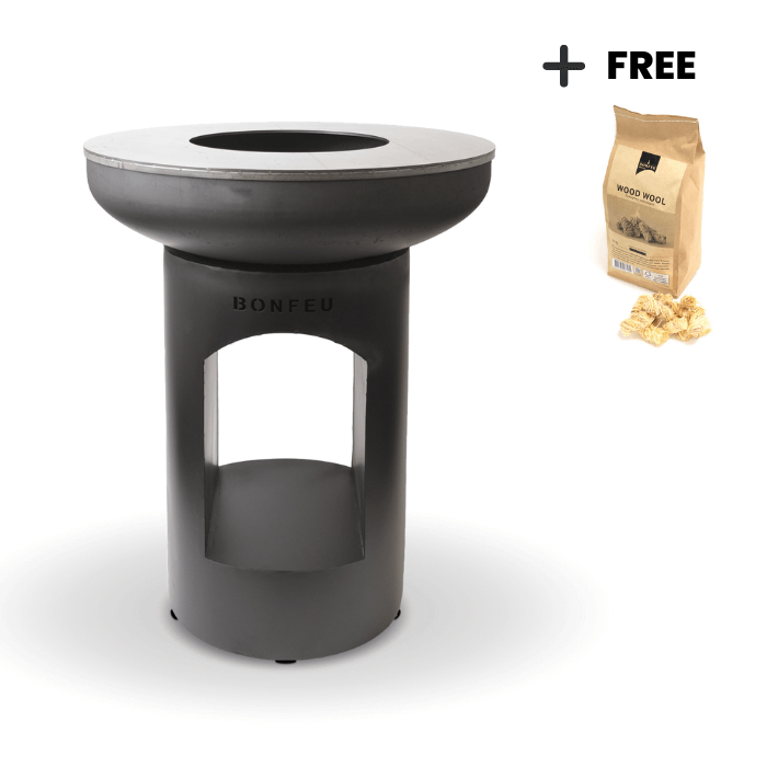 Brasero plancha BonBiza ouvert noir BonFeu
