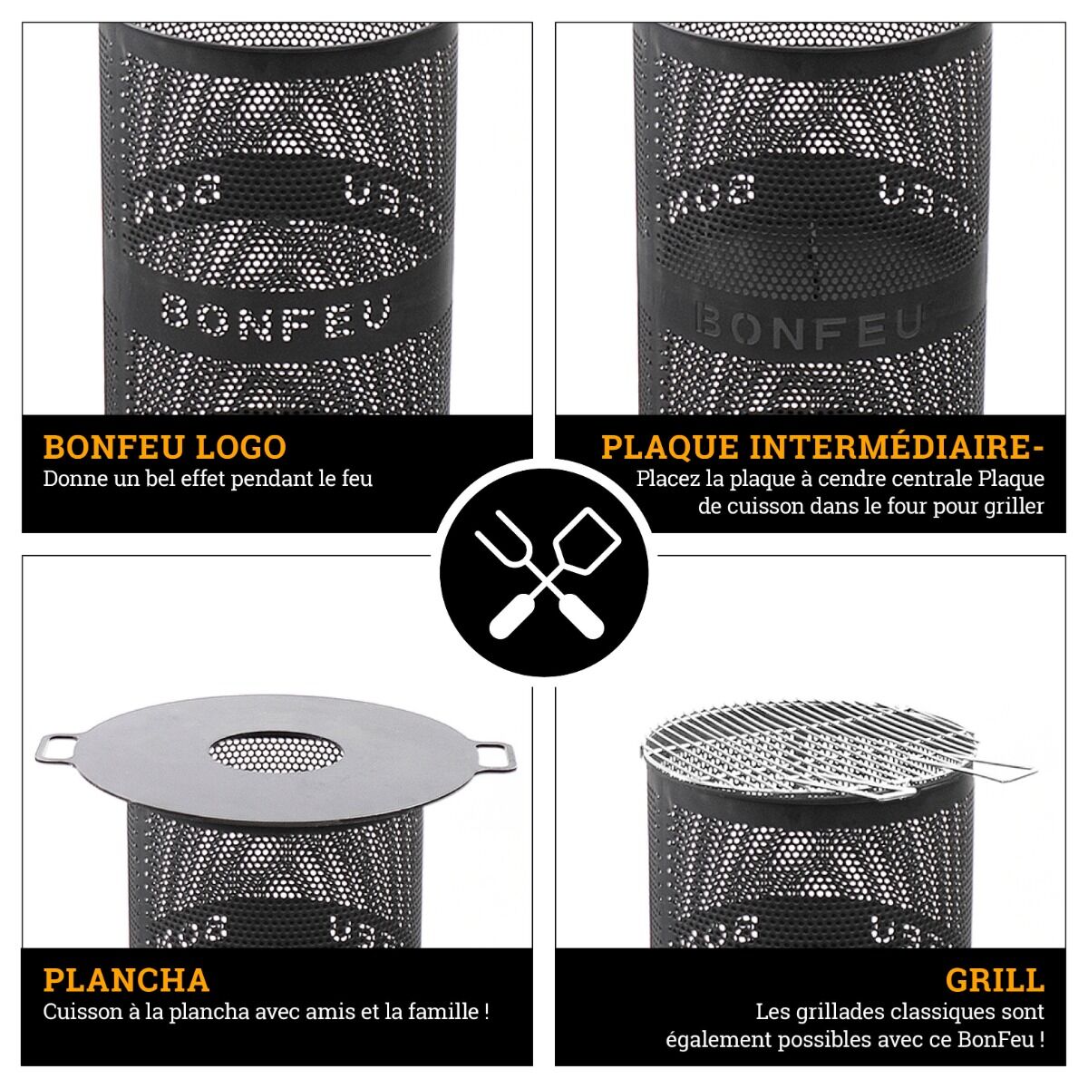 Brasero panier BonVes 34 noir BonFeu