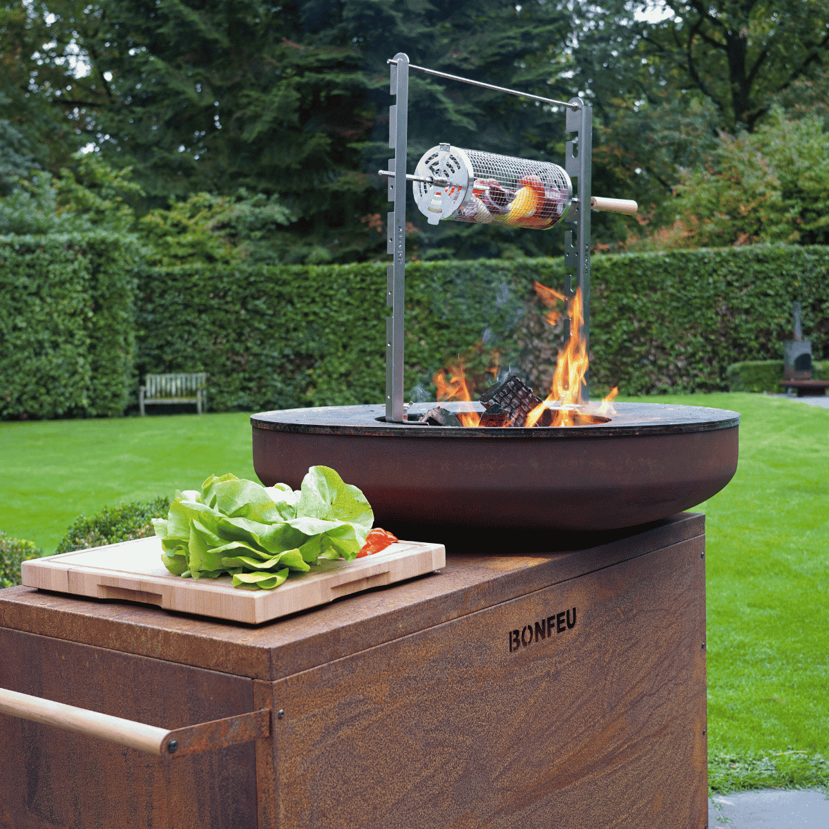 Brasero plancha BonBiza Island XL corten BonFeu