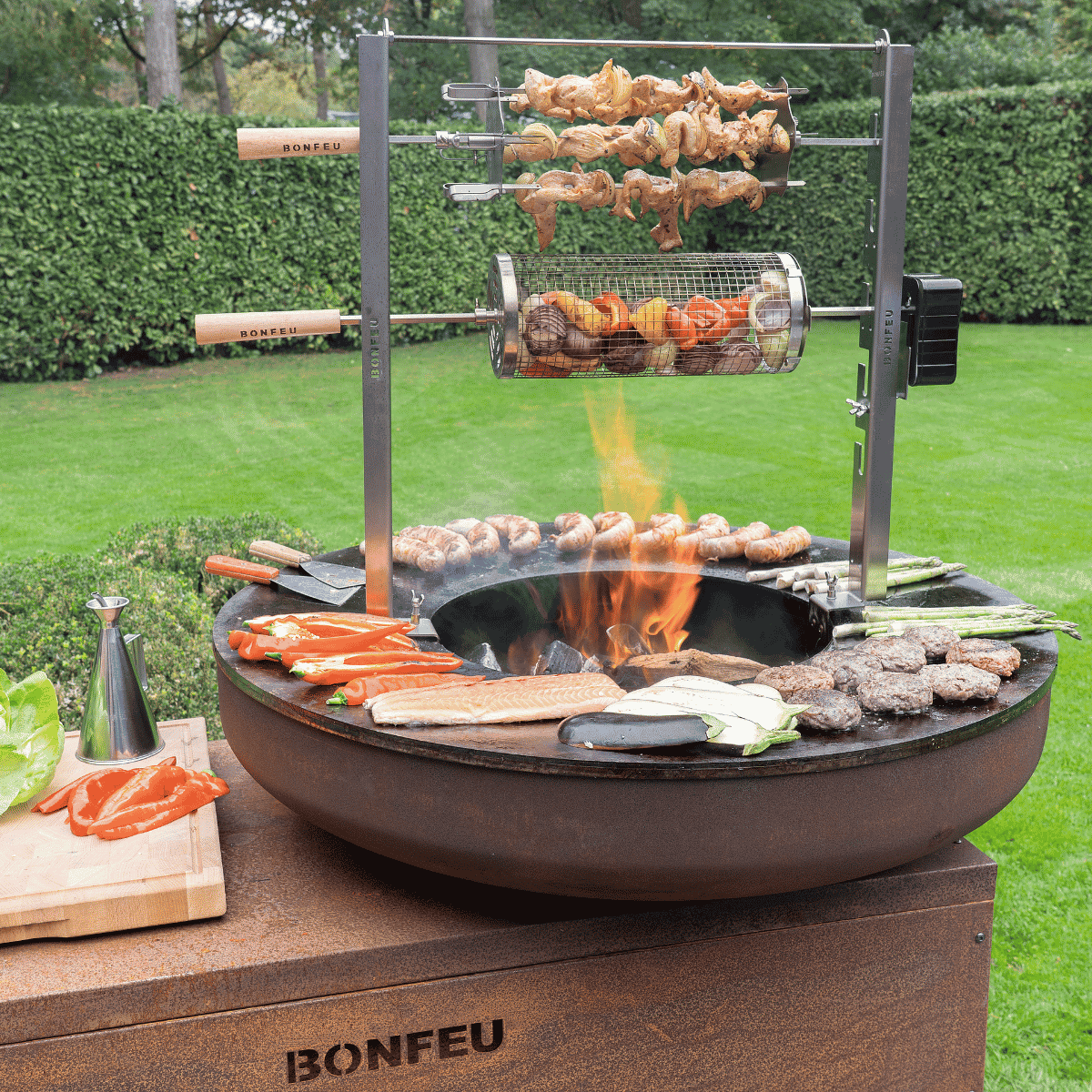 Brasero plancha BonBiza Island XL corten BonFeu