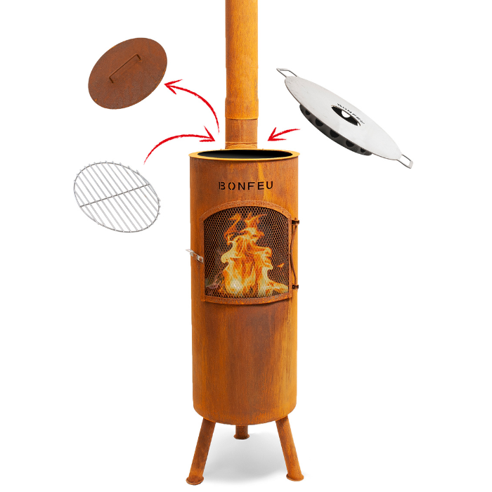BonFeu BonGiano LP Corten Cheminée exterieur 
