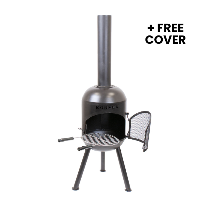 Cheminée de jardin BonSolo noire BonFeu