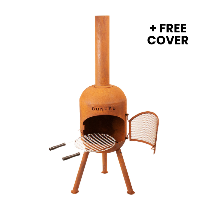 Cheminée de jardin BonSolo rouille BonFeu