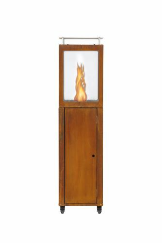 Chauffage de terrasse à granulés en acier corten Green Flame