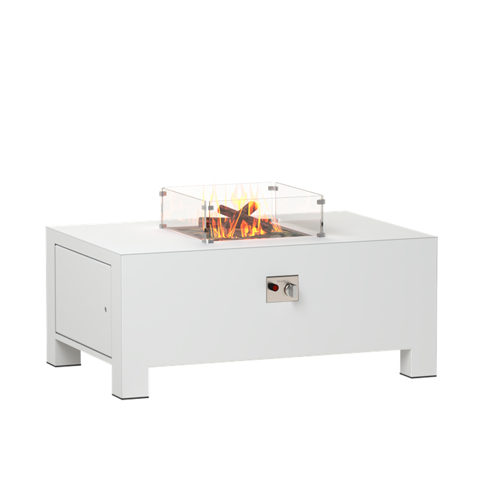 FORNO Table de Cheminée Brann Aluminium Blanc