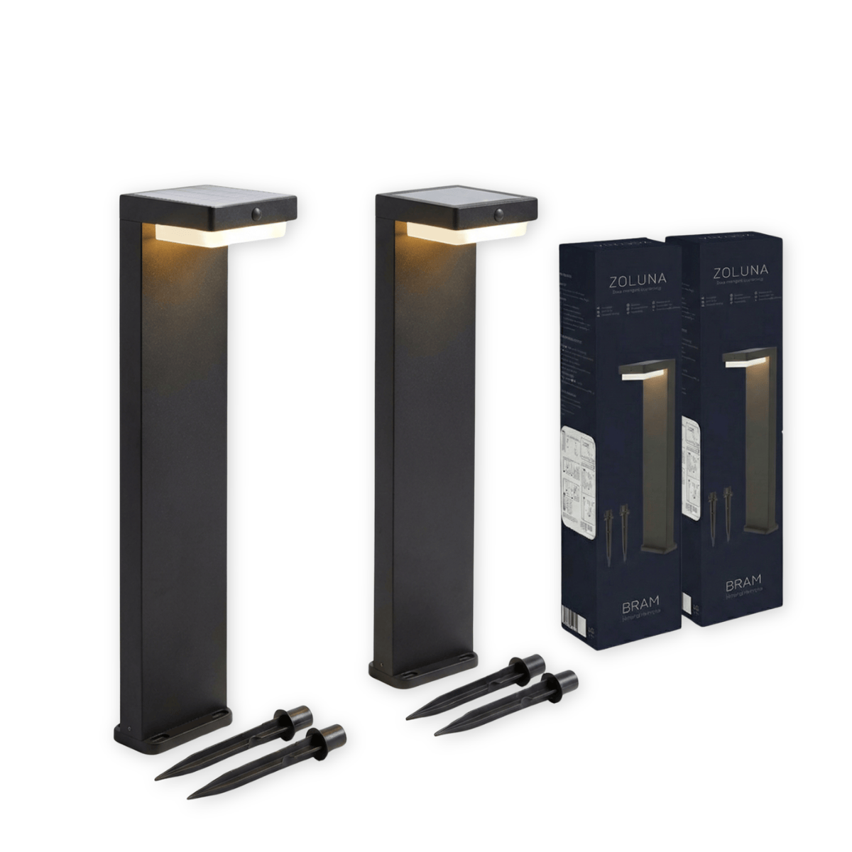 Pack promo ZOLUNA 2x lampe solaire à piquet Bram