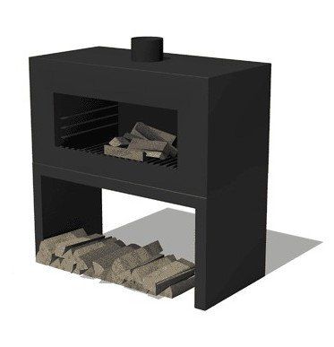 FORNO Poêle de Jardin Enok Noir